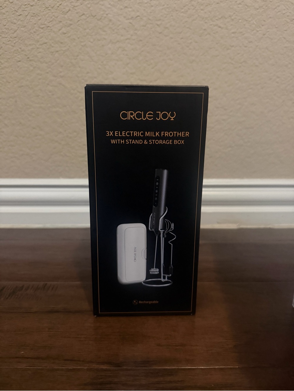 Circle Joy 3-Speed Rechargeable Electric Milk Frother w/ Stand & Storage Case